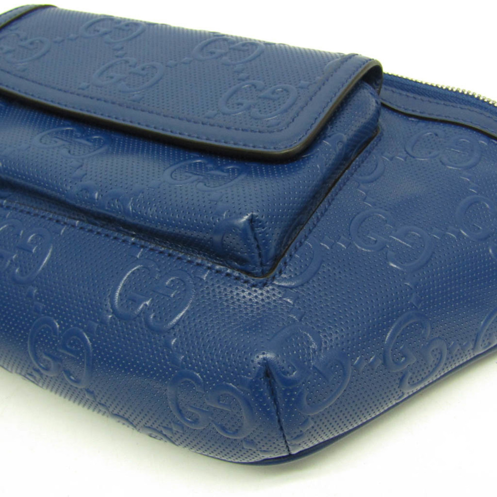 GUCCI Blue Leather Fanny Pack - Picture 6 of 12